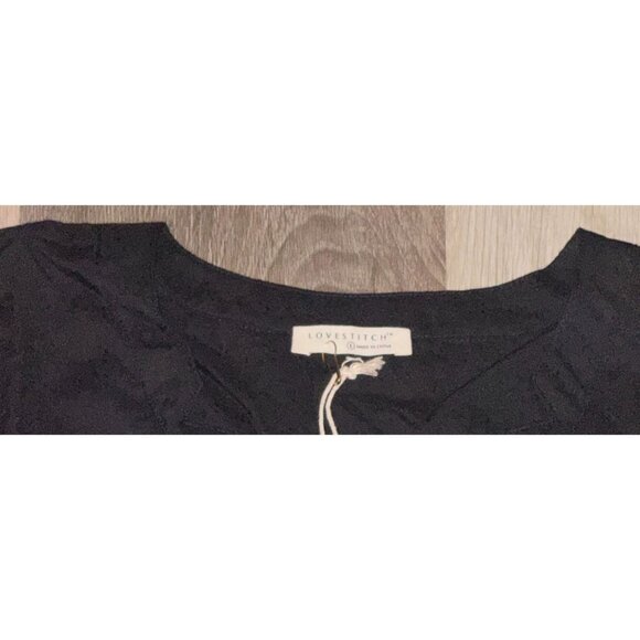 Lovestitch Black Cotton Blouse Size L - Picture 6 of 6